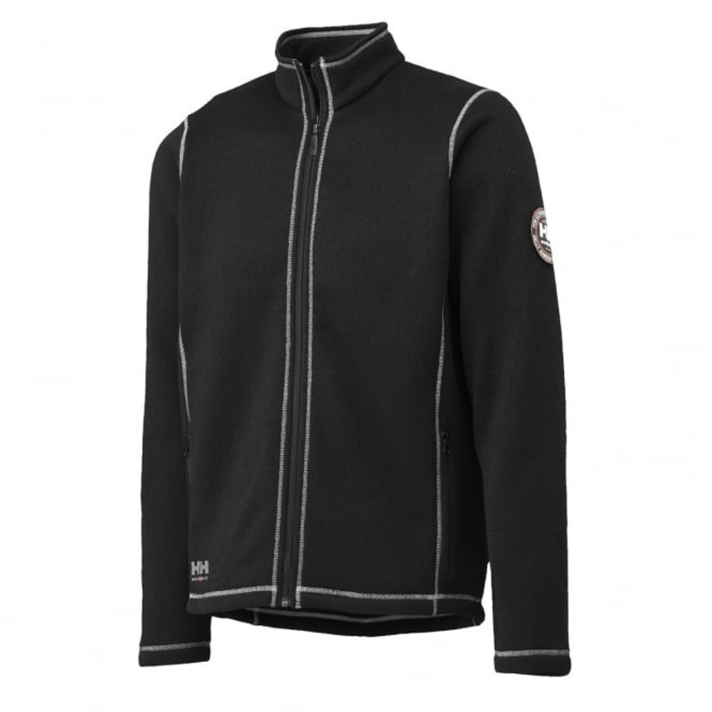 NWOT. Helly Hansen Hay River Fleece Jacket - 72111. Black with white stitching.